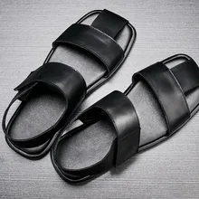 Мужские летние модные дышащие классическая ретро кожаные сандалии Для мужчин Национальный стиль мягкая подошва повседневные сандалии