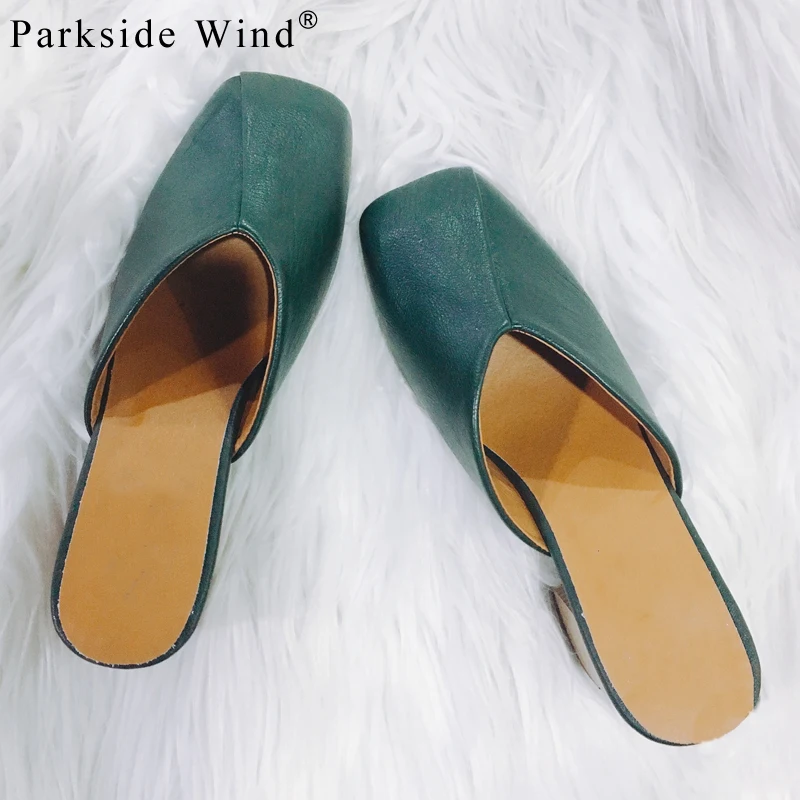 

Parkside Wind Women Casual Muller Shoes Square Toe Outside Slipper Square Heel Sandals Med Height Muller Shoes XWG0187-5