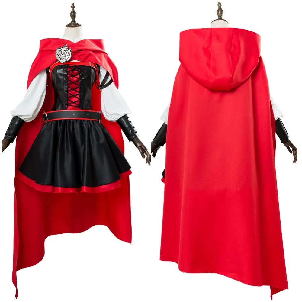 Ruby Rose Cosplay Halloween Costume Outfits Shirt Cloak Skirt