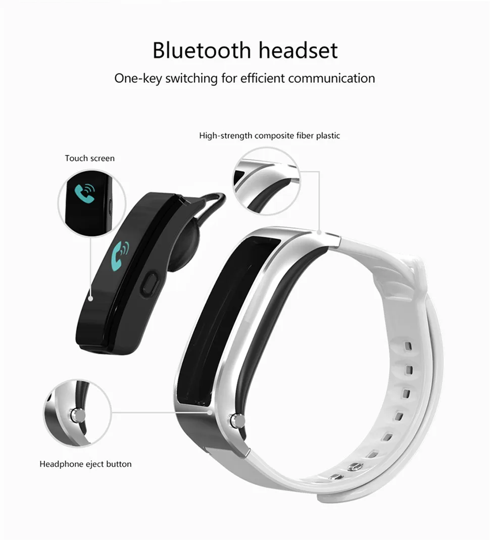 YKSO Pedometer Smart Bracelet with Bluetooth Earphone Fitness bracelet iY3 Plus Talk Band Heart Rate Monitor Smart Bracelet     (5)