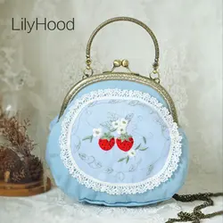 LilyHood 2018 ручной работы девчачье милый синий Лолита маленькая сумка Женская Девушка Cossplay вдохновил Dirndl карамельный цвет круглая сумочка