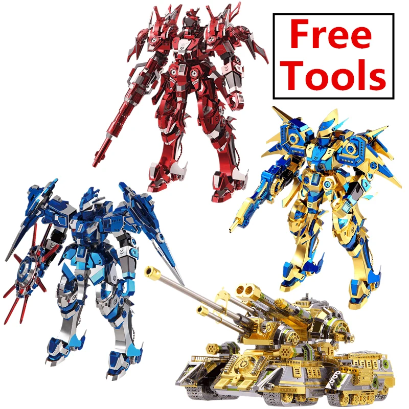 

MMZ MODEL Piececool 3D metal puzzle Soldier Robot Tank model Assembly metal Model kit DIY 3D Laser Cut Model puzzle toys gift