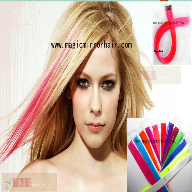 10PCS LOT Avril Lavigne Style Highlight Straight Colored Colorful Vogue