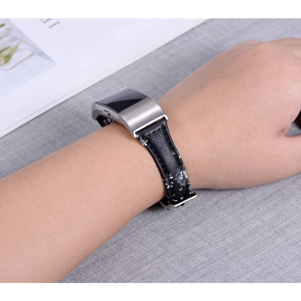 Retro Genuine Leather for Fitbit Charge 3 & Charge 3 SE Bands Replacement Strap Sport Wristband Women Men Small Large 10.17 (1)