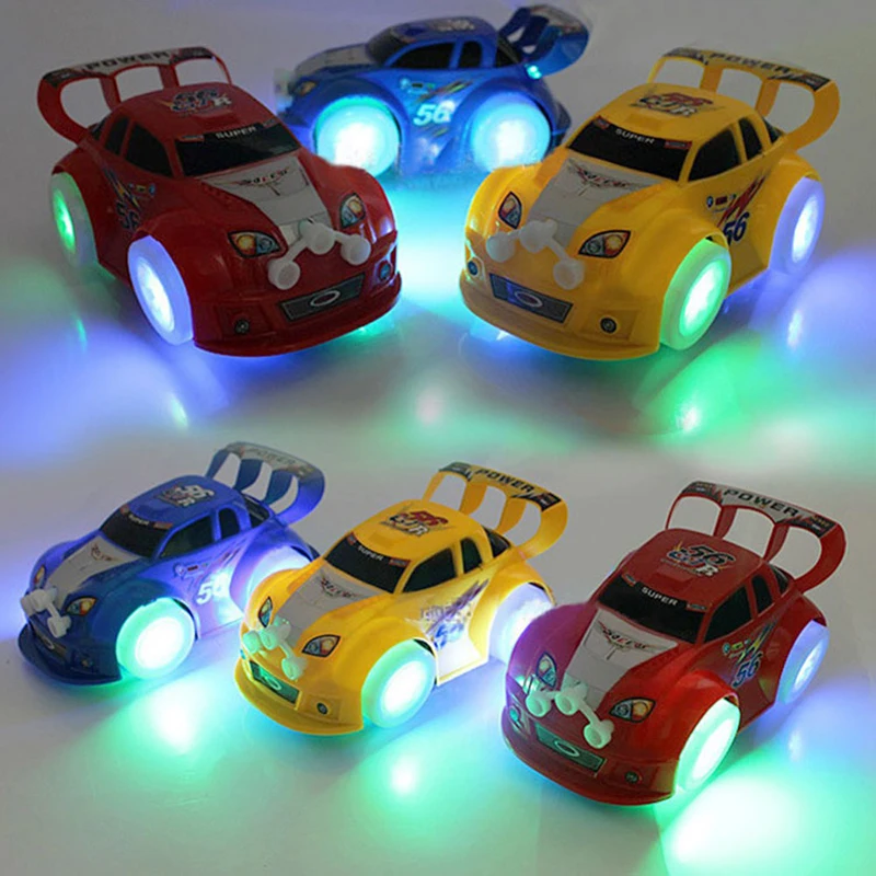 

1pc Musical Toys Vehicles for Children Obstacle Automatic Steering Flashing Kids Luminous Racing Car Baby Educational Games Gift