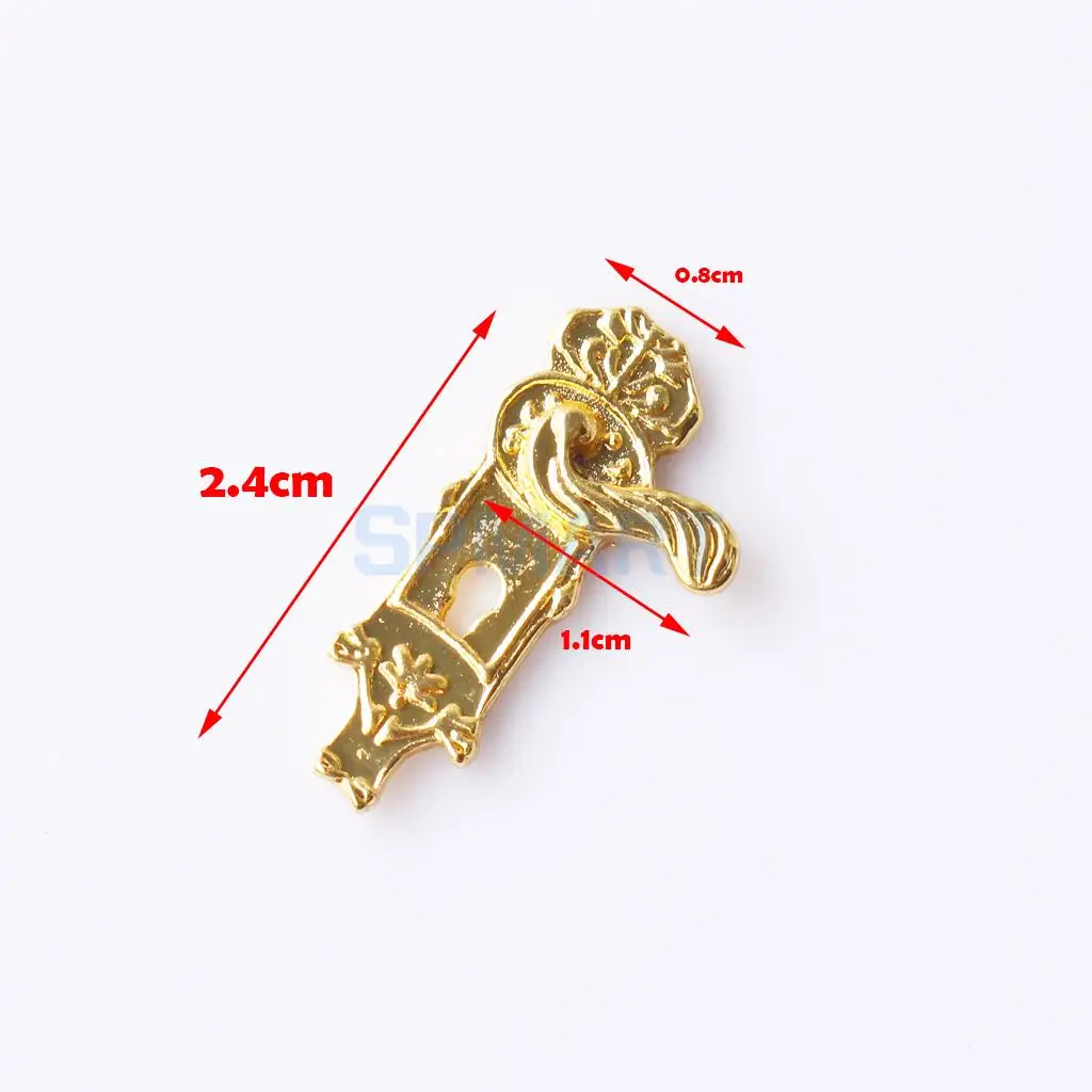 16Pcs 1/12 Scale Alloy Vintage Dollhouse Miniature Door Mini Pull Handles Locks Keys Dolls House Furniture Accessories Kids Toys