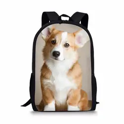 THIKIN 3D Welsh Corgi Pembroke дизайн детская школьная сумка рюкзак школьные сумки для начальной школы для мальчиков и девочек милый полиэстеровый