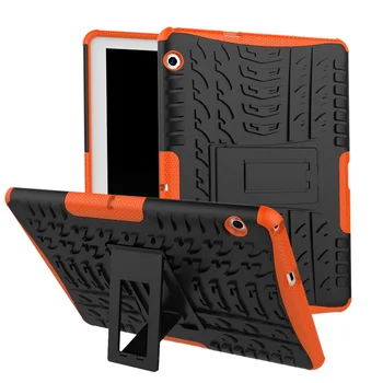 

Hybrid Armor Tablet Case for Huawei MediaPad T3 10 Kickstand Hard Back Cover with Flexible TPU Plastic Silicone Skin Jelly Case