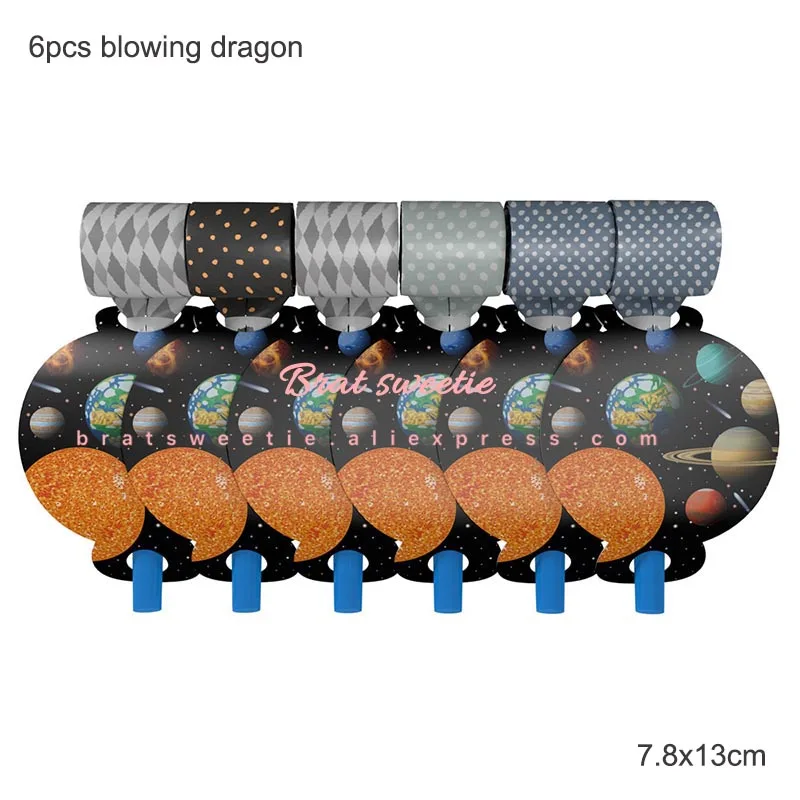 Солнечная система космический тематический день рождения декоративная бумага для вечеринок тарелка салфетка для чашек баннер Вихрь для детей планета тематические Вечерние - Цвет: Space blowdragon