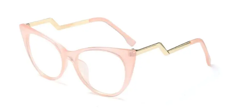 Кошачий глаз очки кадр Для женщин Винтаж марка металла изогнутые ножки прозрачные линзы очки женские очки кадр дамы очки