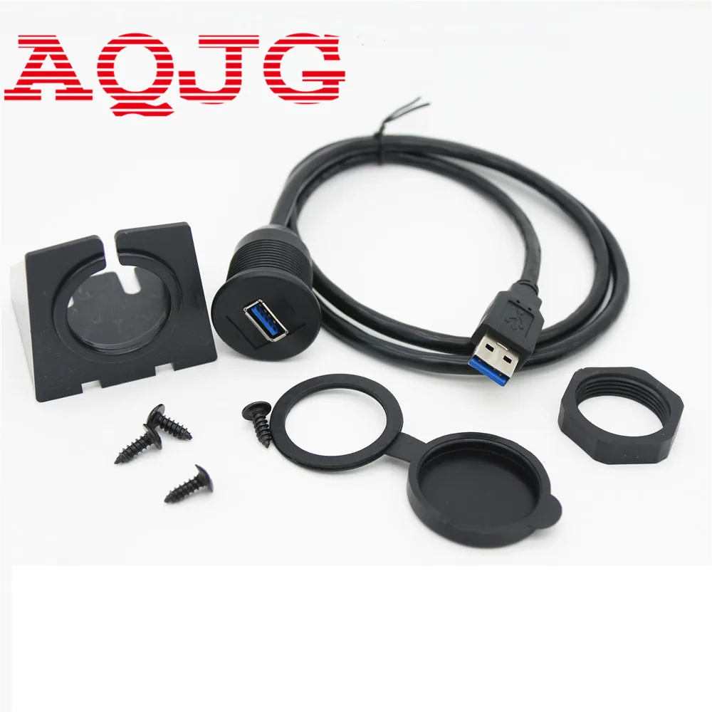 1m USB 3.0 Male to Female AUX Flush Mount Cables Car Mount Extension