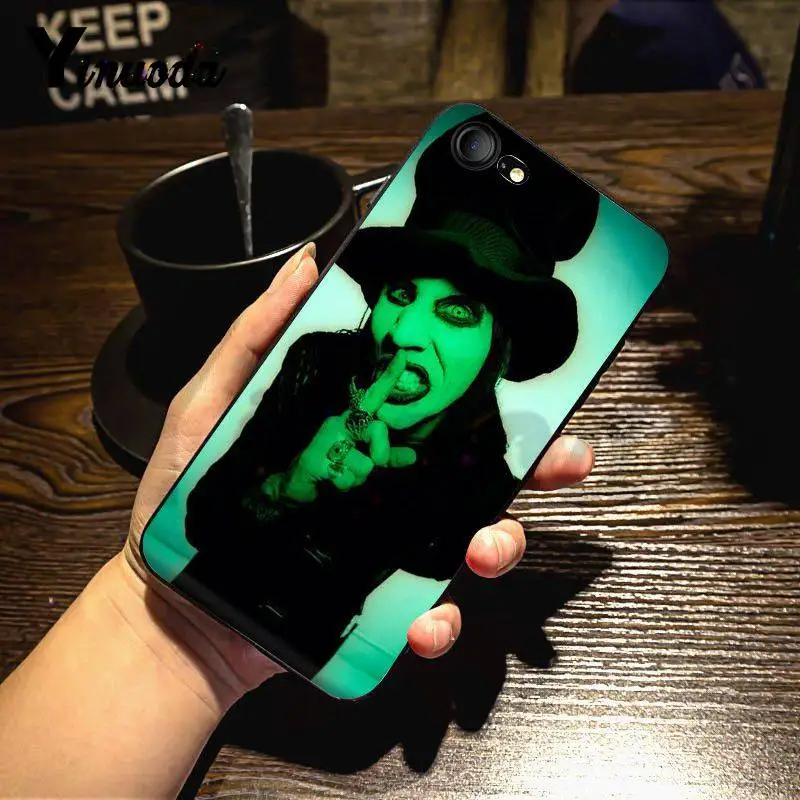 Чехол Yinuoda для iPhone 7 6 X Marilyn Manson оболочка сделай сам цветной чехол телефона 7X6 6S 8 Plus 5