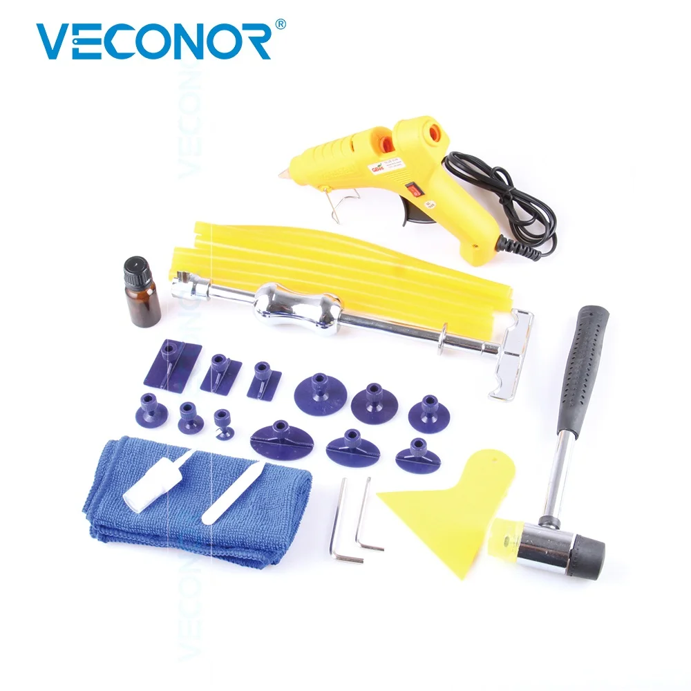 

24 pieces set panel dent repair tool auto dent puller PDR tool with 12 pcs glue puller tabs auto repair tools