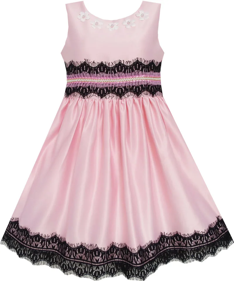 Sunny Fashion платья для девочек новогодние костюмы Цветок Девушка Платье Атласная