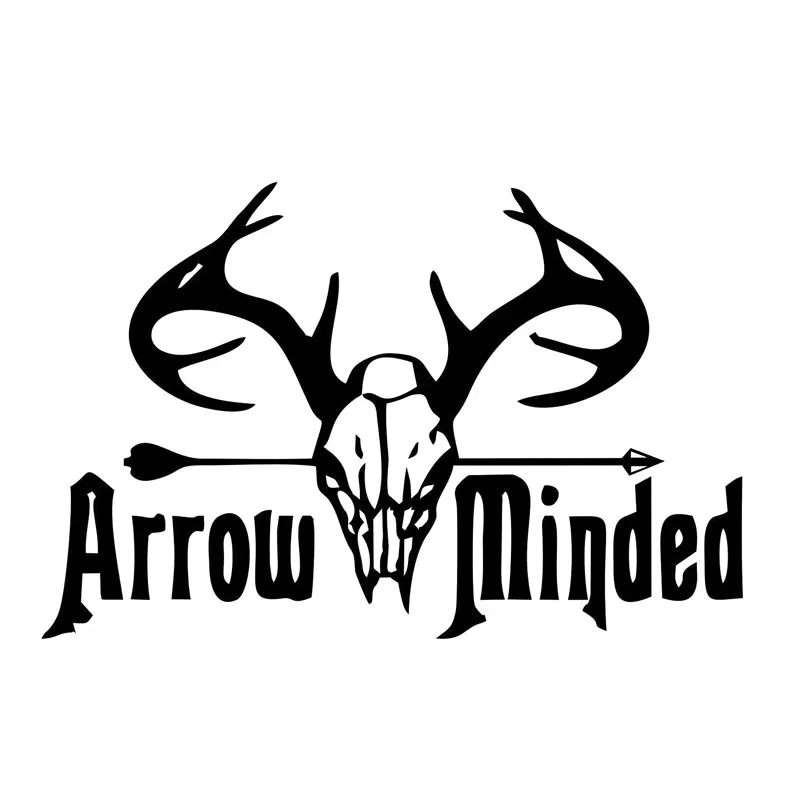 19CM*12.5CM Bow Hunting Arrow Minded Outdoor Shooting Gun Vinyl Decal Car Accessories Sticker Black Sliver C8-0465 | Автомобили и