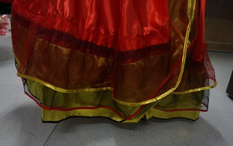 Женская модная сцена/юбка в стиле фламенко 360 градусов испанское фламенко танцевальные платья испанский танец платья/сексуальный певица костюм