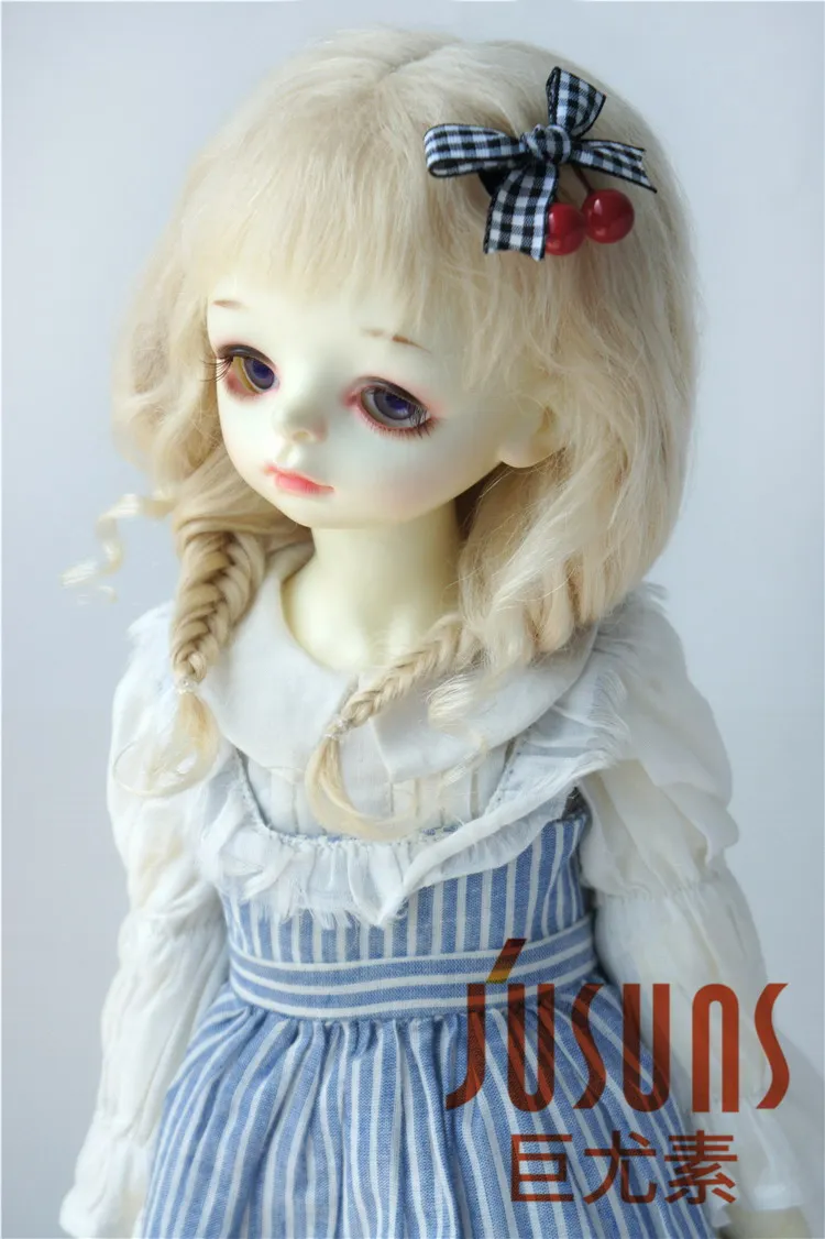 Парики JD344 1/12 1/3 BJD для кукол из мохера размер 4 5 дюймов 8 9 двойная плетеная косичка