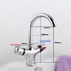 GIZERO Thermostatic Bathroom Swivel Faucet Small Spout Temperature Control Deck Mounted Vessel Sink Taps torneira crane ZR982 ► Photo 2/6