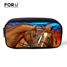 FORUDESIGNS/3D пенал с животными Детские Канцелярские принадлежности Школьные принадлежности для мальчиков и девочек женский косметический набор для макияжа сумка Crazy Horse Pen