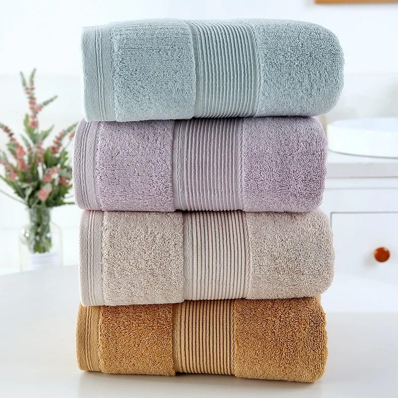 Модное банное полотенце из чистого хлопка, плотное, мягкое, водопоглощающее, бархатное, простое, банное полотенце