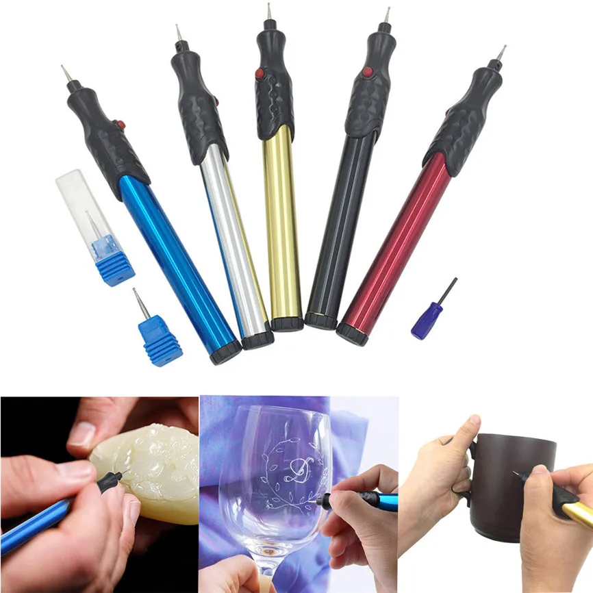 

DIY Electric Engraving Engraver Pen Carve Tool For Jewelry Metal Glass Electric Engraving Pen+Small Wrench+2Pcs Pen head D#3