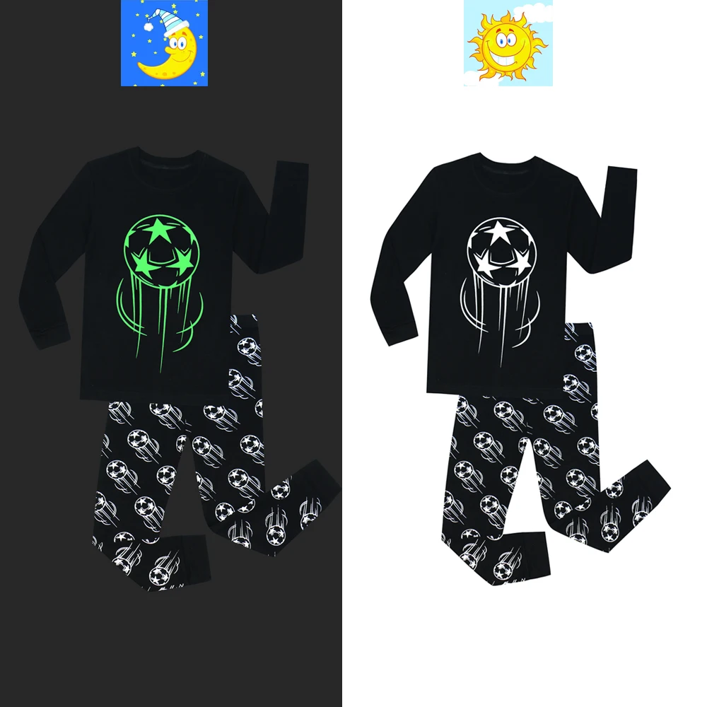 Новинка года, пижамные комплекты для мальчиков и девочек, светящаяся в темноте Пижама с подсветкой для детей возрастом от 2 до 8 лет - Цвет: PD02