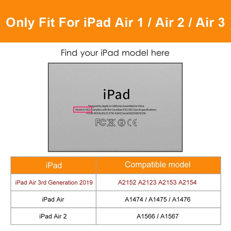 Чехол для iPad Air 2 Air 3 Air 1, чехол-клавиатура, 7 цветов, с подсветкой, вращение на 360, Bluetooth, чехол-клавиатура для iPad Air 3 10,5