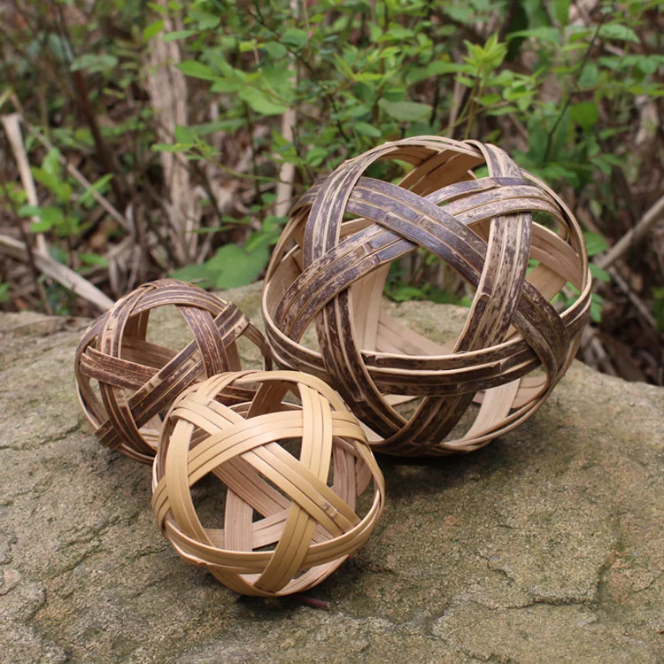 Bamboo Crafts Decorative Zizhu Ball / Creative Fashion Ball Decoration