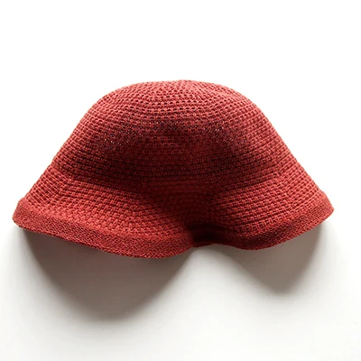 Корейская однотонная вязаная шляпа-ведро женская летняя Солнцезащитная шляпа на открытом воздухе повседневная Кепка s дышащая купольная Кепка Для Взрослых Складная 56-58 см
