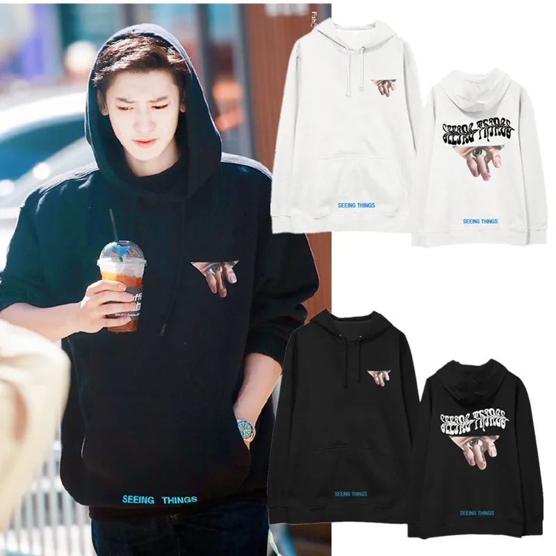 Новинка Kpop EXO Chanyeol Модный хлопковый свитер с длинными рукавами шляпа одежда худи