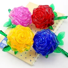 Candice guo пластиковая игрушка 3D кристаллическая головоломка Сборная модель цветок розы DIY Ручная работа игра Рождественский подарок ребенок подарок на день рождения 1 комплект