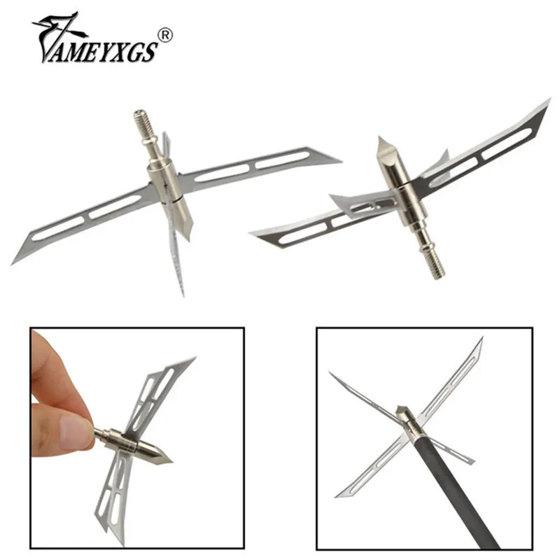 

10/20pcs Archery Arrowhead 182grain Stainless Steel 4 Blades Broadhead For Hunting Sharp Arrow Point Tips Shooting Accessories