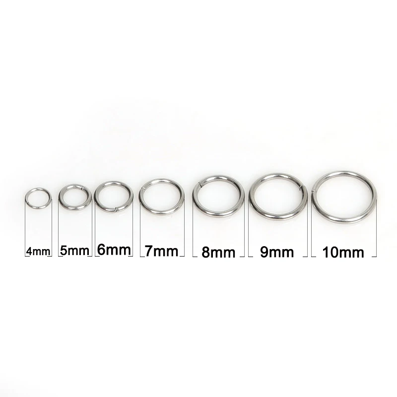 

200pcs/lot 4/5/6//7/8/9/10mm Stainless Steel Jump Rings Single Loops Open Jump Rings & Split Rings For Jewelry Finding DIY