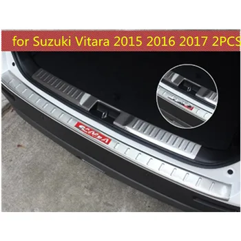 

304 Stainless Steel Internal external Rear bumper Protector Sill for Suzuki Vitara 2015 2016 2017 Auto parts 2PCS/SET