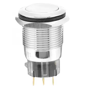 

40pcs 19mm Metal Waterproof Momentary Push Button Switch Auto Reset Flat Head 3-Pin Switch
