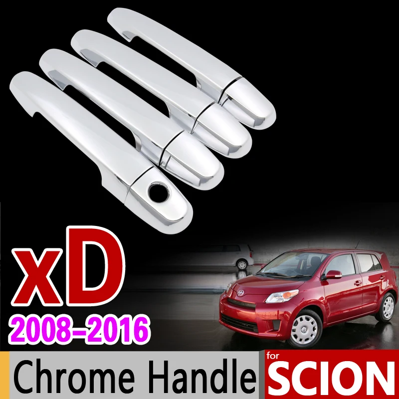 for Scion xD 2008 - 2016 Chrome Door Handle Cover Trim Set 2009 2010 2011 2012 2013 2014 2015 Accessories Stickers Car Styling | Автомобили