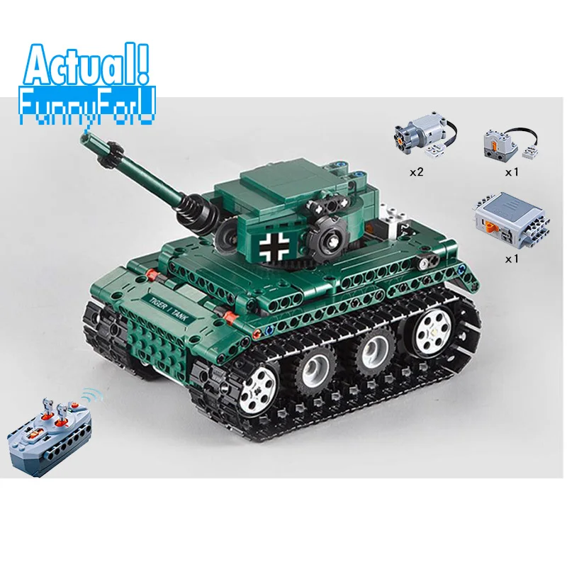 

RC Tiger Tank 313PCS legoing Technic Motor Power Function MOC Building Blocks Bricks Military War DIY Technician Toys for boys