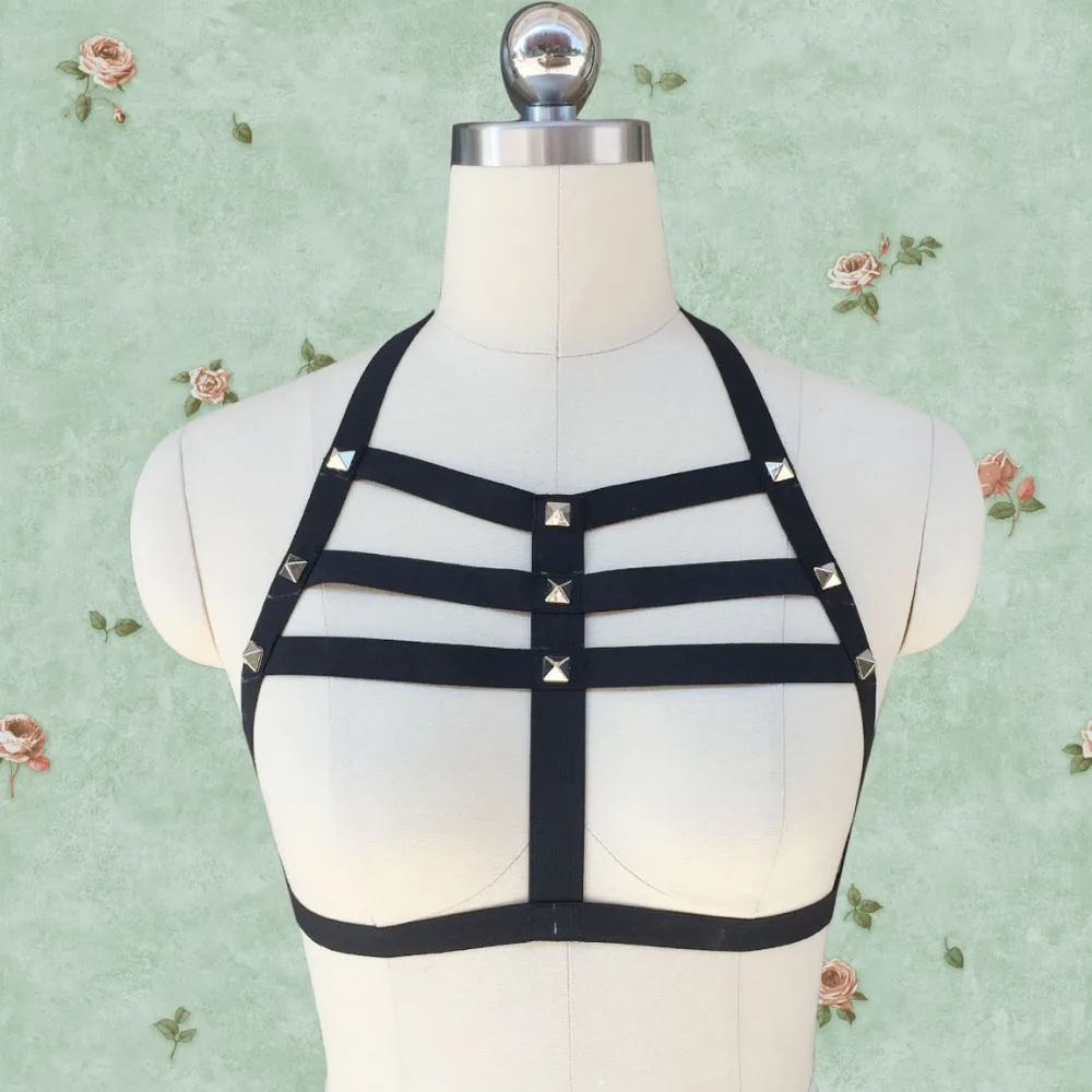 Женский бюстгальтер клетка в готическом стиле|body harness cage bra|harness brabra |