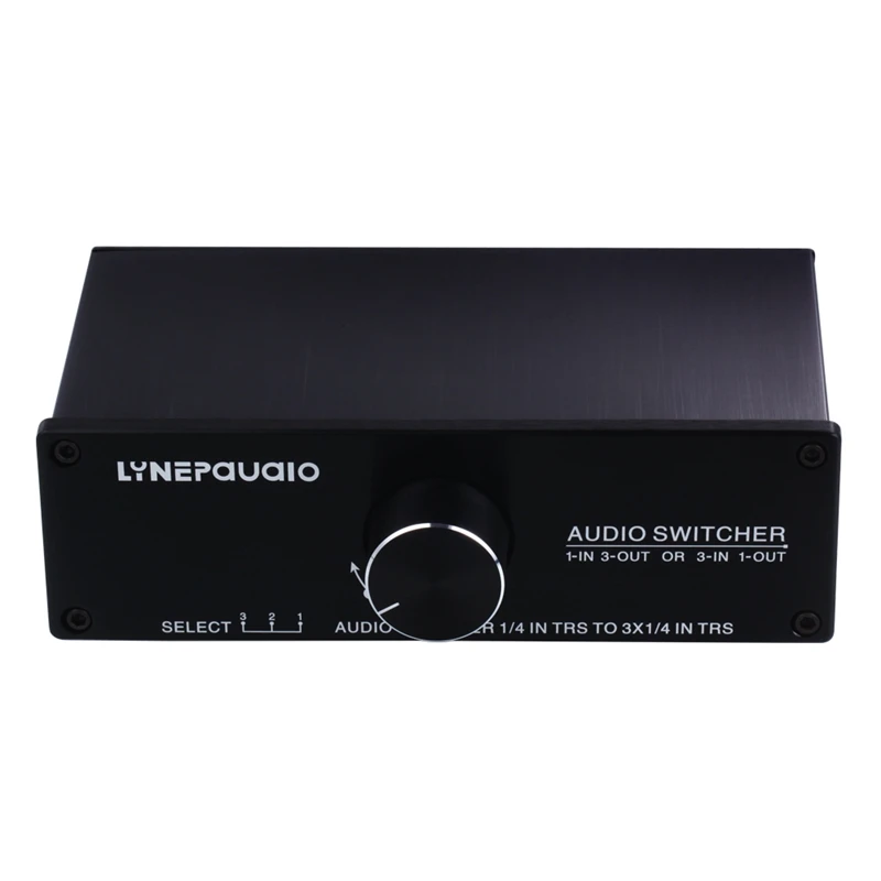 Lynepauaio Audio Switcher 1 Input 3 Output Or 3 Input 1 Output Stereo Speaker Switch 1/4 Trs 6.35Mm Input And Output Interface