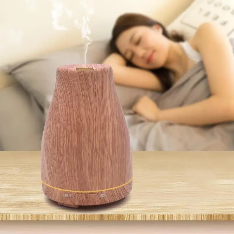 

Wooden Ultrasonic Humidifier Aromatherapy Oil Diffuser Cool Mist With Color LED Lights essential oil diffuser for Home Use
