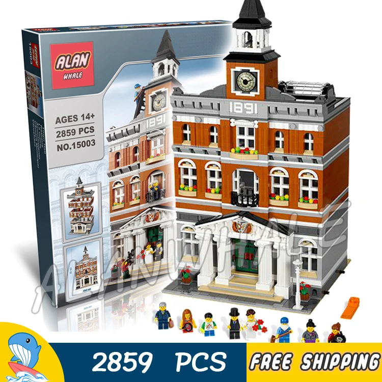 

2861pcs Creator Expert Town Hall Bell Tower Construct Collection 30014 Model Modular Building Blocks Toys Compatible with Lego