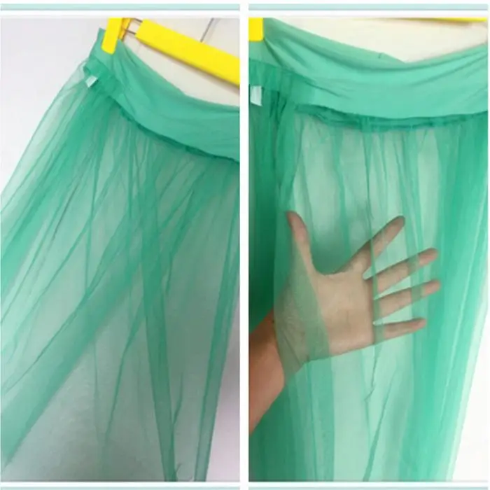 Сексуальная Женская пляжная фатиновая юбка с эластичной талией, модное однотонное летнее пляжное бикини, накидка, длинные юбки, магазин FS99