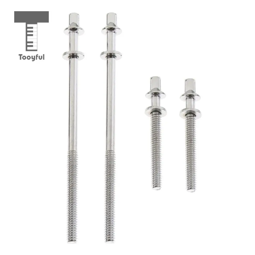 2pcs Stainless Steel Drum Tension Rods with Drum Screws Tension Screws for Drum Parts
