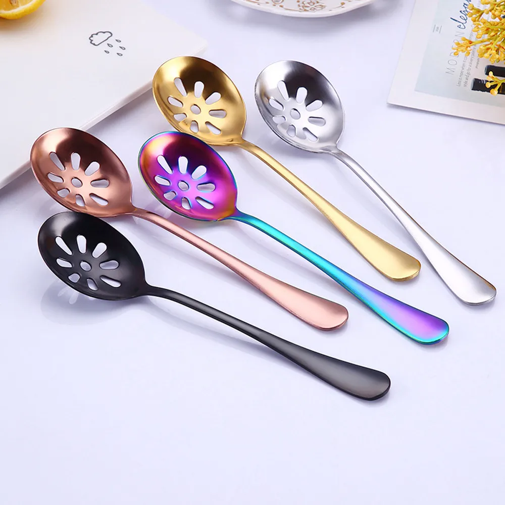 

#XXColorful Spoon Handle Spoons Flatware Colander Fork Drinking Tools Kitchen Gadge Kitchen Gadge Passoire Cosas De Cocina