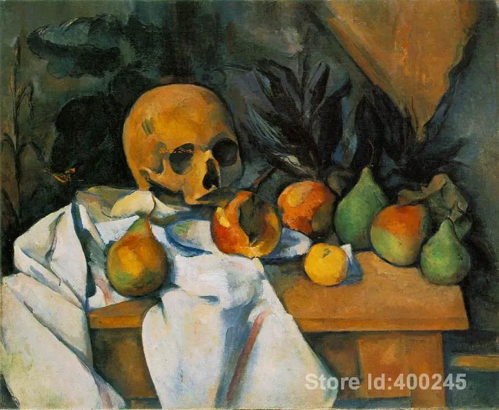 Best Art Reproduction Still Life with Skull Paul Cezanne
