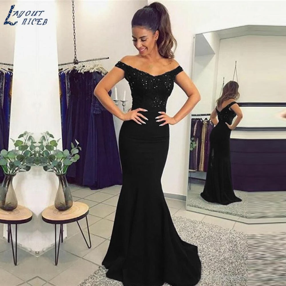 AE1253 de Noche elegantes encaje con hombros descubiertos para mujer, vestido largo Formal de fiesta y ropa de noche larga|Vestidos noche| - AliExpress