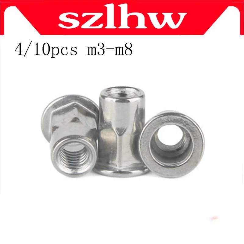 Hoge kwaliteit M3 M4 M5 M6 M8 A2 Rvs Rivnut Platte Kop Half Hex Body ...