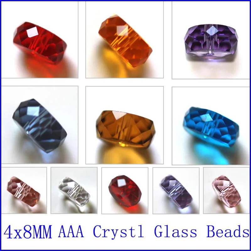 

StreBelle 2018 New Arrival Fashion Faceted Crystal Beads 4x8mm Loose Beads Tyre Shape DIY AAA Jewelry Beads 100pcs