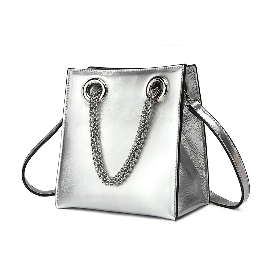 

2018 New Single Shoulder Women's Bag European American Style Fashion Messenger Dating Office Lady Totes Chain Patent Leather