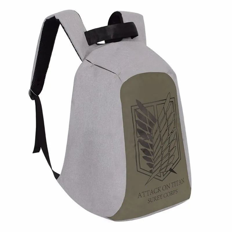 

New Anime Attack on Titan Survey Corps Backpack Bag Anti Theft School Rucksack Student Book Bag Cosplay For 14 Inch Laptop